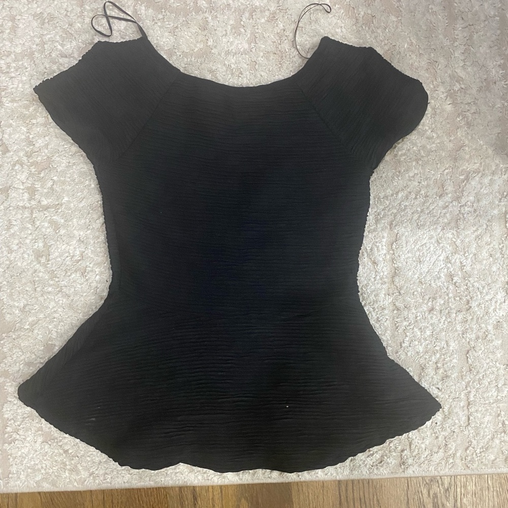 Zara Black Textured Women's Blouse